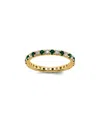Lab Grown Gemstones 14k 1.75 Ct. Tw. Lab-grown Diamond & Lab-grown Emerald Eternity Ring In Gold