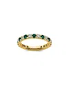 Lab Grown Gemstones 14k 1.75 Ct. Tw. Lab-grown Diamond & Lab-grown Emerald Eternity Ring In Gold