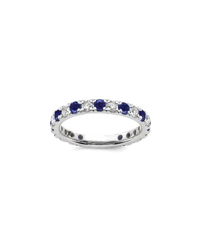 LAB GROWN GEMSTONES 14K 1.75 CT. TW. LAB-GROWN DIAMOND & LAB-GROWN BLUE SAPPHIRE ETERNITY RING