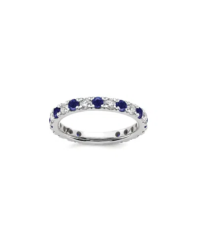 LAB GROWN GEMSTONES 14K 1.75 CT. TW. LAB-GROWN DIAMOND & LAB-GROWN BLUE SAPPHIRE ETERNITY RING