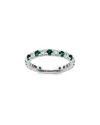 Lab Grown Gemstones 14k 1.75 Ct. Tw. Lab-grown Diamond & Lab-grown Alexandrite Eternity Ring In Metallic
