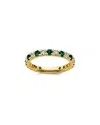 Lab Grown Gemstones 14k 1.75 Ct. Tw. Lab-grown Diamond & Lab-grown Emerald Eternity Ring In Gold