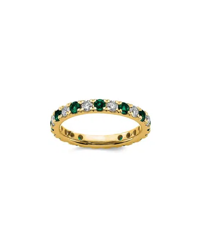 LAB GROWN GEMSTONES 14K 1.75 CT. TW. LAB-GROWN DIAMOND & LAB-GROWN EMERALD ETERNITY RING
