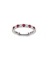 Lab Grown Gemstones 14k 1.75 Ct. Tw. Lab-grown Diamond & Lab-grown Ruby Eternity Ring