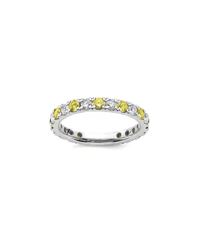 LAB GROWN GEMSTONES 14K 1.75 CT. TW. LAB-GROWN DIAMOND & LAB-GROWN YELLOW SAPPHIRE ETERNITY RING