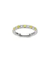Lab Grown Gemstones 14k 1.75 Ct. Tw. Lab-grown Diamond & Lab-grown Yellow Sapphire Eternity Ring