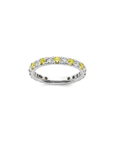 LAB GROWN GEMSTONES 14K 1.75 CT. TW. LAB-GROWN DIAMOND & LAB-GROWN YELLOW SAPPHIRE ETERNITY RING