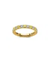 Lab Grown Gemstones 14k 1.15 Ct. Tw. Lab-grown Diamond & Lab-grown Yellow Sapphire Eternity Ring In Gold
