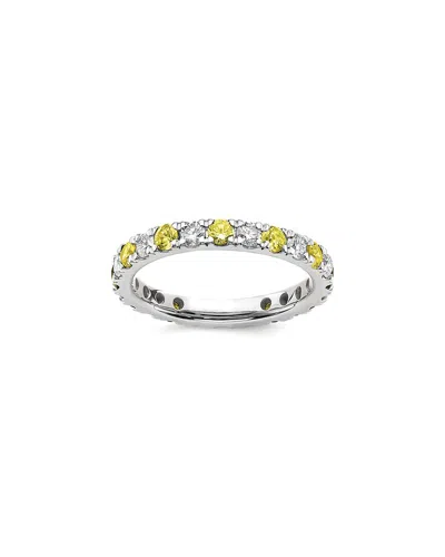 LAB GROWN GEMSTONES 14K 1.75 CT. TW. LAB-GROWN DIAMOND & LAB-GROWN YELLOW SAPPHIRE ETERNITY RING