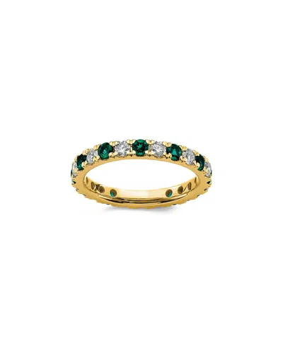 Lab Grown Gemstones 14k 1.75 Ct. Tw. Lab-grown Diamond & Lab-grown Alexandrite Eternity Ring In Gold