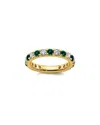 Lab Grown Gemstones 14k 1.75 Ct. Tw. Lab-grown Diamond & Lab-grown Emerald Eternity Ring In Gold