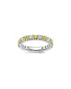 Lab Grown Gemstones 14k 1.75 Ct. Tw. Lab-grown Diamond & Lab-grown Yellow Sapphire Eternity Ring
