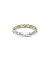 Lab Grown Gemstones 14k 1.75 Ct. Tw. Lab-grown Diamond & Lab-grown Yellow Sapphire Eternity Ring