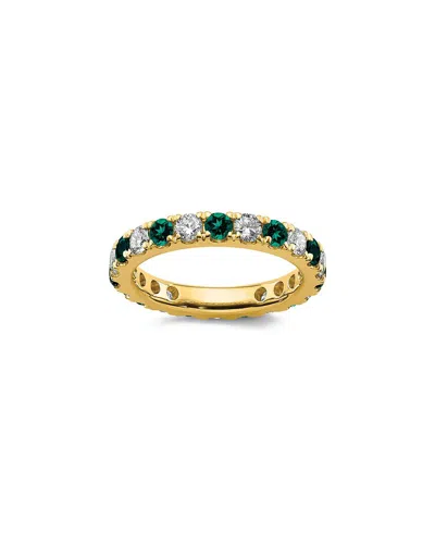 Lab Grown Gemstones 14k 2.50 Ct. Tw. Lab-grown Diamond & Lab-grown Alexandrite Eternity Ring In Gold