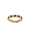 Lab Grown Gemstones 14k 1.75 Ct. Tw. Lab-grown Diamond & Lab-grown Emerald Eternity Ring In Gold