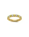 Lab Grown Gemstones 14k 1.15 Ct. Tw. Lab-grown Diamond & Lab-grown Yellow Sapphire Eternity Ring In Gold