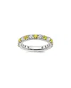 Lab Grown Gemstones 14k 1.75 Ct. Tw. Lab-grown Diamond & Lab-grown Yellow Sapphire Eternity Ring