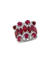 Lab Grown Gemstones Creative Forever 14k 11.31 Ct. Tw. Lab-grown Diamond & Lab-grown Ruby  Statement Ring