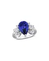 Lab Grown Gemstones Creative Forever 18k 4.84 Ct. Tw. Lab-grown Diamond & Lab-grown Blue Sapphire  Center Design Ring