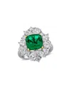 Lab Grown Gemstones Creative Forever 18k 4.89 Ct. Tw. Lab-grown Diamond & Lab-grown Emerald Center  Design Ring