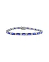 Lab Grown Gemstones Creative Forever 18k 5.91 Ct. Tw. Lab-grown Diamond & Lab-grown Blue Sapphire  Tennis Bracelet
