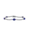 Lab Grown Gemstones Creative Forever 18k 6.13 Ct. Tw. Lab-grown Diamond & Lab-grown Blue Sapphire  Station Bracelet