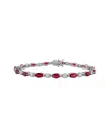 Lab Grown Gemstones Creative Forever 18k 8.40 Ct. Tw. Lab-grown Diamond & Lab-grown Ruby Tennis  Bracelet