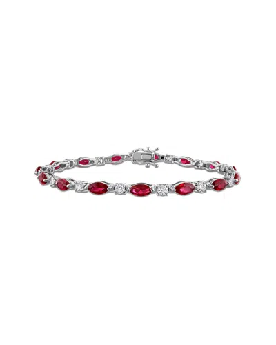 LAB GROWN GEMSTONES CREATED FOREVER 18K 8.40 CT. TW. LAB-GROWN DIAMOND & LAB-GROWN RUBY TENNIS BRACELET