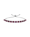 Lab Grown Gemstones Silver Lab-grown Diamond & Gemstone Bolo Bracelet