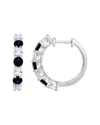 Lab Grown Gemstones Silver Lab-grown Diamond & Gemstone Hoops