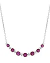 Lab Grown Gemstones Silver Lab-grown Diamond & Gemstone Necklace
