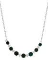 Lab Grown Gemstones Silver Lab-grown Diamond & Gemstone Necklace
