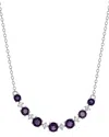 Lab Grown Gemstones Silver Lab-grown Diamond & Gemstone Necklace
