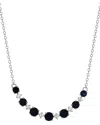 Lab Grown Gemstones Silver Lab-grown Diamond & Gemstone Necklace