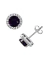 Lab Grown Gemstones Silver Lab-grown Diamond & Gemstone Studs