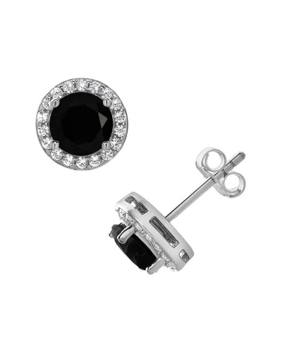 Lab Grown Gemstones Silver Lab-grown Diamond & Gemstone Studs In Metallic