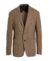 Lab. Pal Zileri Man Blazer Beige Size 44 Cotton, Wool, Polyamide, Acrylic, Textile Fibers In Brown