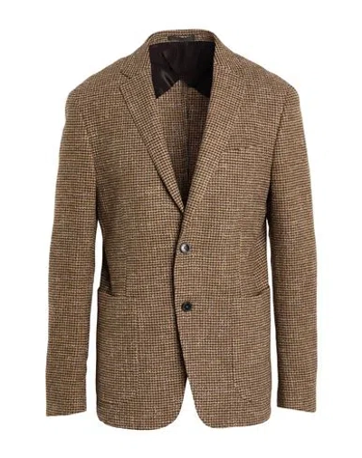 Lab. Pal Zileri Man Blazer Beige Size 44 Cotton, Wool, Polyamide, Acrylic, Textile Fibers In Brown