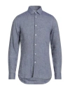 Lab. Pal Zileri Man Shirt Blue Size 15 ¾ Linen In Multi