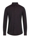 Lab. Pal Zileri Man Shirt Burgundy Size 16 ½ Cotton In Black