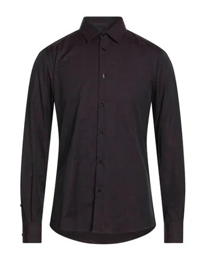 Lab. Pal Zileri Man Shirt Burgundy Size 16 ½ Cotton In Black