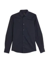 Lab. Pal Zileri Man Shirt Navy Size 14 ½ Cotton, Polyamide, Elastane In Black