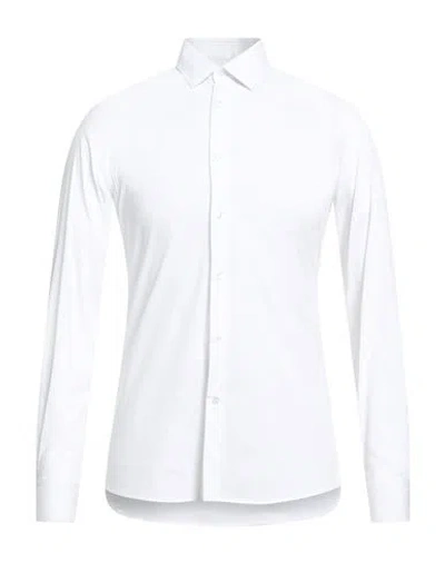 Lab. Pal Zileri Man Shirt White Size 15 Cotton, Polyamide, Elastane