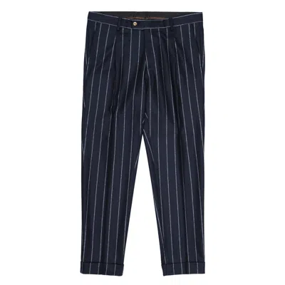Lab001 Men's Trousers  Chicago Pants. Gessato In Blue