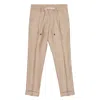 Lab001 Pantalone Laccio Lino In Beige