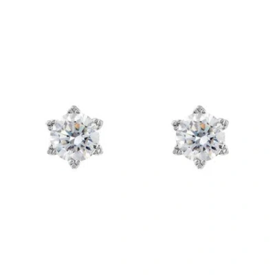 Labante London Moissanite Solitaire Diamond Earrings In Metallic