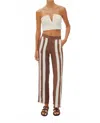 Labeca Delphine Straight Leg Pants In Brown And Cream In Brown