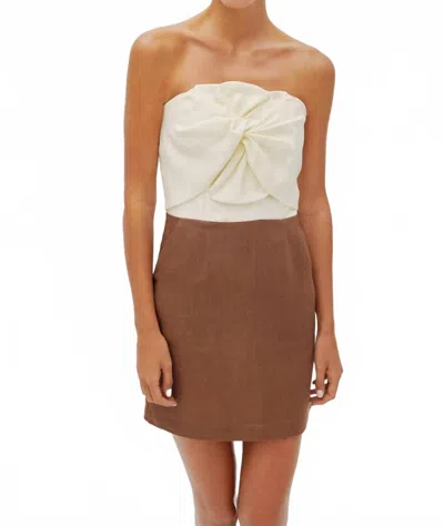 Labeca Hazel Mini Dress In Ivory With Brown