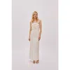Labeca London Alaia White Linen Twist Maxi Dress