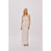 Labeca London Alaia White Linen Twist Maxi Dress In Ecru